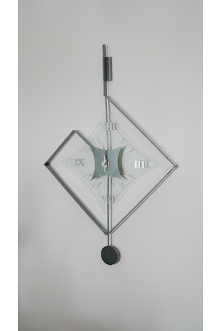 Eksen Silver Klasik Bablo Premium Duvar Saatleri Gümüş