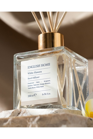 English Home Beyaz Çiçekler Çubuklu Oda Kokusu 200 Ml Beyaz Çiçek