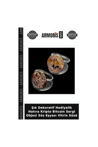 Şık Dekoratif Hediyelik Hatıra Kripto Bitcoin Sergi Objesi Süs Eşyası Vitrin Süsü