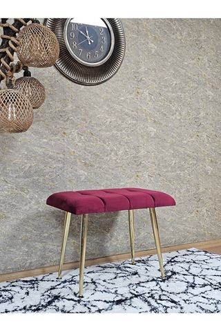 Gold Sivriltme Ayaklı 60 Cm Puf Bench - Puf - Bench - Oturak - Mu Çok Renki