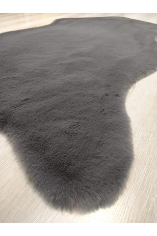 Yamalıhome Süet Taban Tavşan Peluş Halı Antrasit Post 80 x 150 Cm