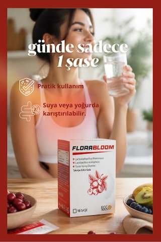 Florabloom Prebiyotik + Probiyotik Takviye Edici Gıda Bağırsak Mikrobiyotasına Destek
