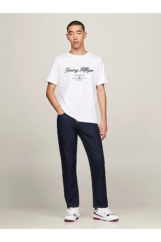Tommy Jeans Tommy Hilfiger Sıfır Yaka Erkek T-shirt KIRIK BEYAZ