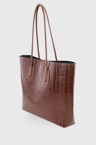 Housebags Kadın Retro Vintage Shopper Çanta Taba Krokodil 264 Taba