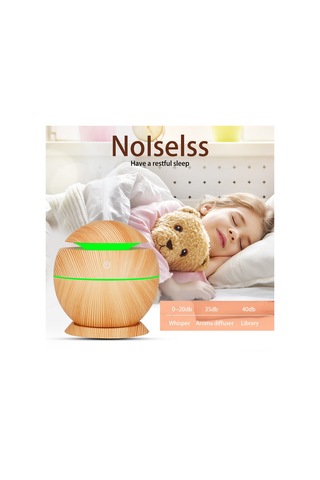 Suofeng Halka Açık Usb Nemlendirici, Renkli Led Işık Ve Aroma Özelliği İle Ev/ofis Kullanıma Uygun, Hafif Ahşap Desenli