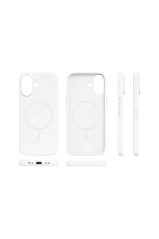 iPhone Uyumlu 16 Aura Akıllı Magsafe Animasyonlu Silikon Kılıf Beyaz