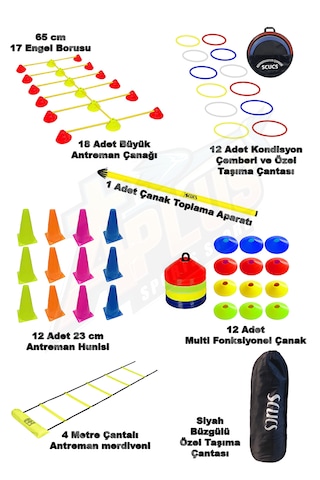 75 Parça Tam Profesyonel Antrenman Seti Taşıma Ve Saklama Çantalı Çok Renkli