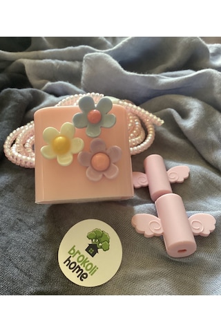Brokoli Home Apple Uyumlu iPhone 18w/20w Şarj Kılıfı, Şarj Örme Aparatı, Kablo Koruyucu Aparatı,çiçekk Diğer