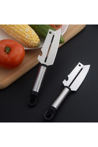Cbtx Çok Fonksiyonlu Paslanmaz Çelik Soyma Bıçağı Ev Meyve Ve Sebze Kazıyıcı Şişe Açacağı Abanoz Saplı