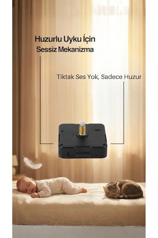 Beyaz Renk Gold Sayılı Hediyelik Ahşap Dekoratif Sessiz Desenli Ev Hediyelik Duvar Saati Beyaz - Altın