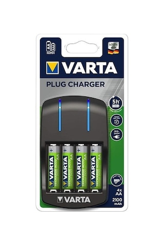 Varta Plug Şarj Cihazı 4*2100 Aa Şarjlı Pil