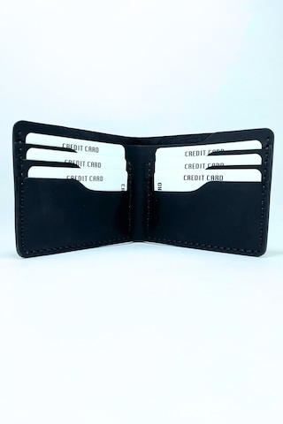 El Yapımı Hakiki Deri Premium Cüzdan Siyah Geniş Model Siyah