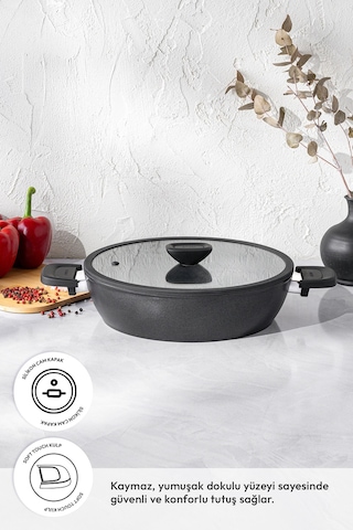 Emsan Diamente Karnıyarık Tenceresi 26 Cm Siyah