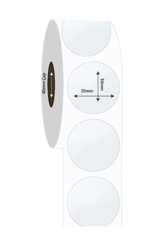 Zuidid Yuvarlak Kesim Şeffaf Çıkartma Bant Etiket 1000 Adet 30 MM