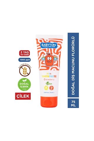 Doğal Çilekli Diş Macunu Florürlü Kids 2+ Temel Bakım