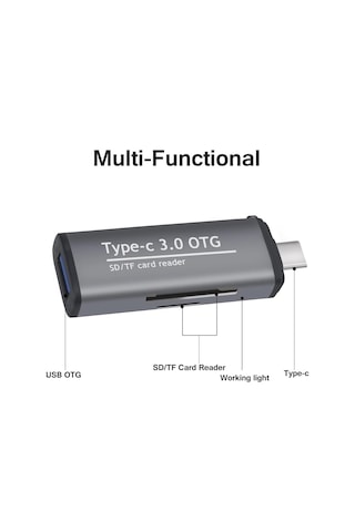 Type-c To Usb 3.0 Tf Sd Kart Okuyucu Usb Type-c Otg Adaptör Çevirici