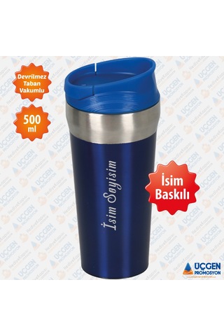500ml Kişiye Özel Devrilmez Çelik Termos Bardak 3740  Kırmızı