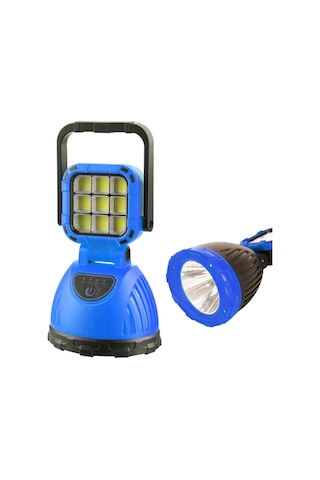 Powermaster Pm-8033c 6 Modlu El Feneri Ve Işıldak Acil Durum Lambası 9 Cob Ledli Solar Şarjlı