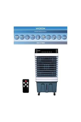 Woox 100 Lt Su Kapasiteli, 420 Watt, Otomatik Salınım, Dijital Touch Panel Portatif Hava Soğutucu