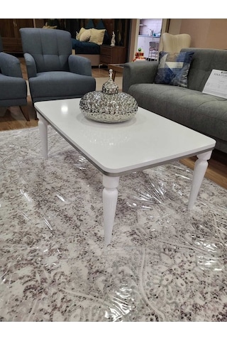 Akset Orta Sehpa Lüx Beyaz Gümüş