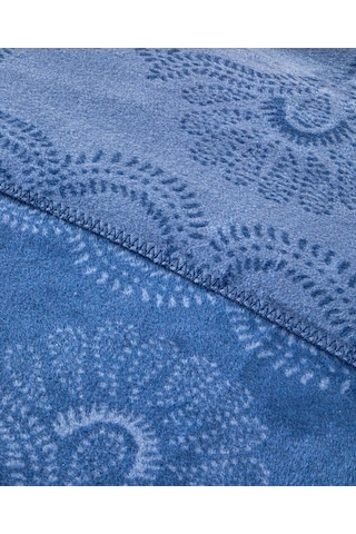 English Home Spread Pamuklu Çift Kişilik Battaniye Mavi