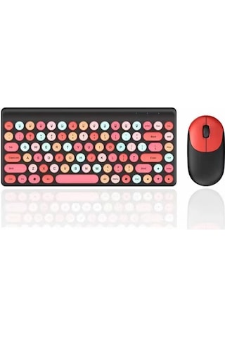 Jeemson 86 Tuşlu Klasik Dairesel Anahtar 2.4g Kablosuz Klavye-fare Seti, 10m Menzil, 5000w Tuş Ömrü, Bilgisayar Ve Tv Uyumlu, Plug & Play, Siyah Diğer