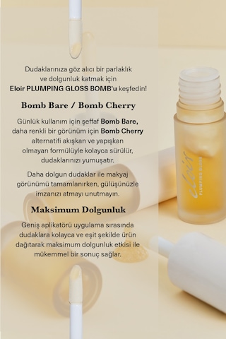 Lip Plumping Gloss Bomb Bare Dudak Parlatıcısı Nemlendirici Dolgunlaştırıcı Bomb Bare