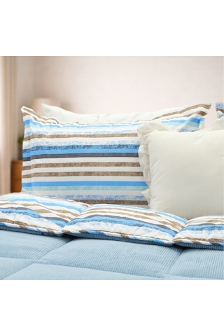 Sherpa Comforter Çift Kişilik Uyku Seti - Mavi
