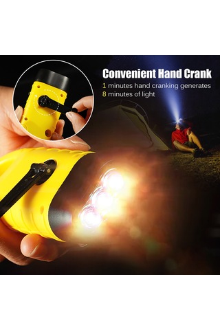 Padalink "kamp Işığı: El Krikolu Ve Güneş Enerjili Şarjlı Acil Durum Feneri - Sarı" Sarı