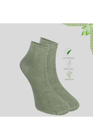 Kral Socks 3 Çift Erkek Bambu Patik Düz Desen Dikişsiz Çorap Kahverengi - Bej