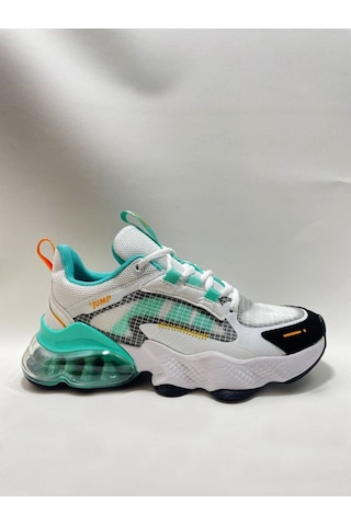 Jump 30906 Kadın Aırtube Taban Sneaker Ayakkabı Beyaz / Mavi Bej