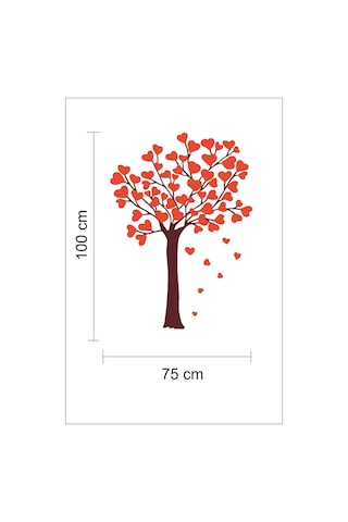 MSticker Kalpli Ağaç Çocuk Odası Sticker Seti 75x100 Cm