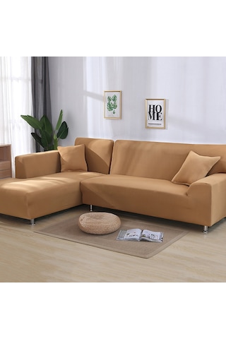 Yifomall Krem Renkli 145-185cm İki Kişilik Yüksek Elastik Kumaş Divan Kılıfı - Tamamen Kaplayan, Pet Ve Çocuk Dostu, Yıkanabilir, Koltukları Koruyan Dekoratif Örtü DiğER