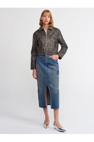 Dilvin Gömlek Bomber Ceket Vizon