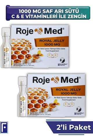 Royal Jelly 1000 Mg Arı Sütü Fresh Vitamin C & E 10 Shot 2'li Avantaj Paketi
