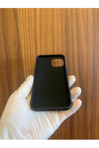 Apple iPhone Uyumlu 13/14 Leopar Baskılı İçi Kadife Silikon Telefon Kılıfı Siyah