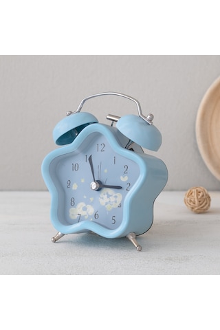 Çift Zilli Metal Masa Çalar Saat 8.8 Cm - Pilli & Işıklı Sarı