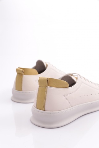 Dgn 5580 Erkek Yuvarlak Burun Bağcikli Sneaker Ayakkabi 5580-2505-R2728 Beyaz