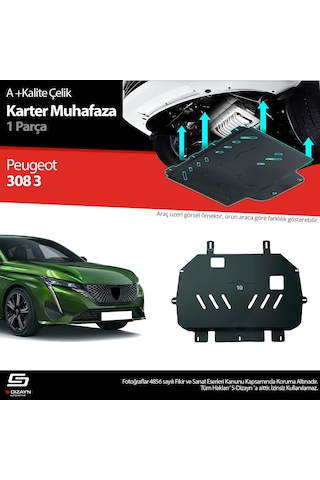 S-dizayn Peugeot 308 Çelik Karter Muhafaza 2021 Üzeri A+ Kalite