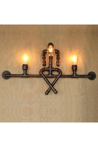 Vintage El Yapımı Endüstriyel Lambası, Robot Duvar Apliği Siyah