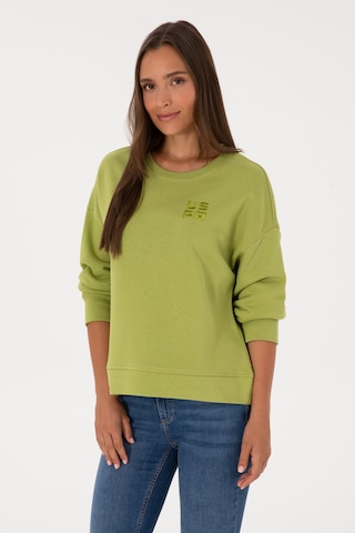 U.S. Polo Assn. Kadın Fıstık Yeşili Bisiklet Yaka Basic Sweatshırt 50313565-VR087