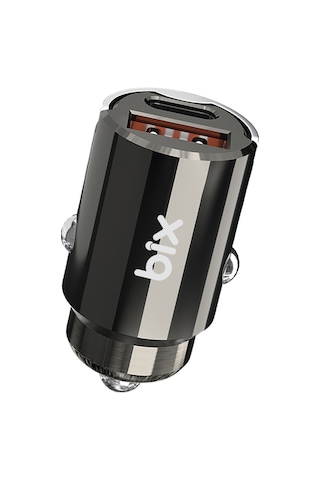 Bix Bxccp45w 45w Type-c Usb-a Çift Çıkışlı Metal Araç Şarj Cihazı