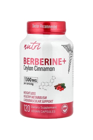 Nutri Berberine + Ceylon Cinnamon Weight Loss 120 Vegan Capsules
