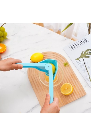 1 Adetmanuel Taşınabilir Sıkacak Çok Fonksiyonlu Ev Tipi Gıda Sınıfı Sıkacak Küçük Limon Kalınlaştırıcı Plastik Sıkacak Mutfak Aksesuarları Turuncu