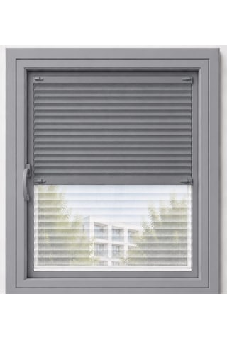 Gri Perde + Tül Çift Sistem Plise Perde - Cam Balkon Perdesi - Ofis Perdesi - Mutfak Perdesi - Salon Perdesi
