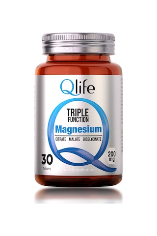 Qlife Magnezyum Triple Sitrat ve Malat ve Bisglisinat 30 Tablet﻿﻿
