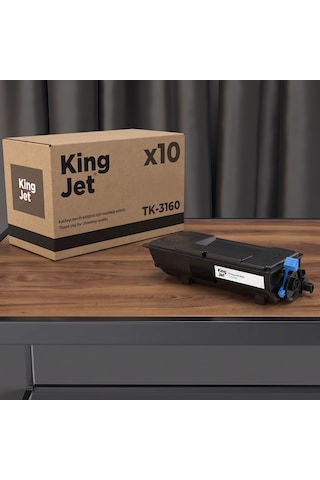 Kingjet Kyocera Uyumlu Tk-3160 Standart Kapasiteli 10'lu Paket Çipli Uyumlu Toner Ecosys M3645dn