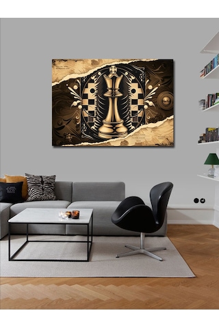 Kanvas Tablo Satranç Stratejisi 100cmx140cm