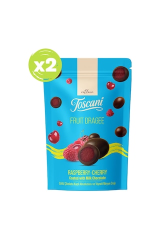 Sütlü Çikolata Kaplı Ahududu Ve Vişneli Meyve Draje 2 X 60gr