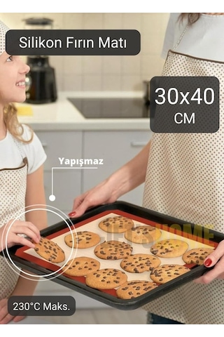 Silikon Mat Silpat Pişirici Mat Fırın Matı 40 30 Cm Kahverengi
